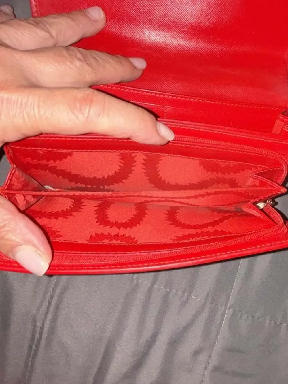 Vivienne Westwood Red Saffiano Leather Continental Long Clutch Wallet